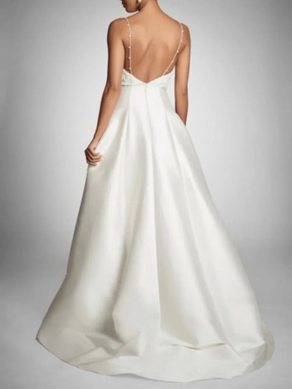 Sachin & Babi Off White Belinda Floral Embellished Mikado Gown - Picture 4 of 4